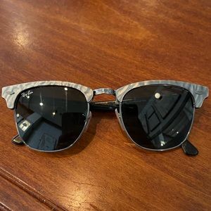 Ray Bans Clubmaster Silver Sunglasses